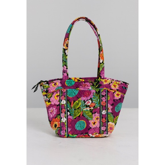 Vintage Handbags - Y2K Vera Bradley Va Va Bloom Purple Quilted Floral Cotton Shoulder Bag Boho90s